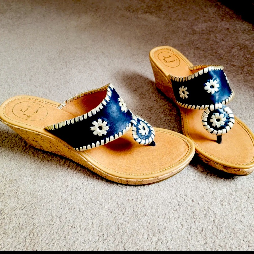 Jack Rogers wedge sandal navy 11